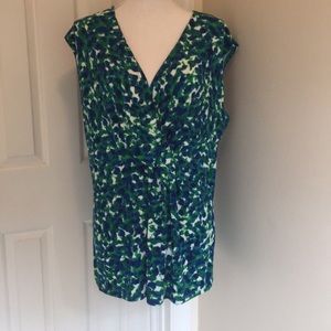 Anne Klein Deep V Sleeveless Top Plus Size 1X